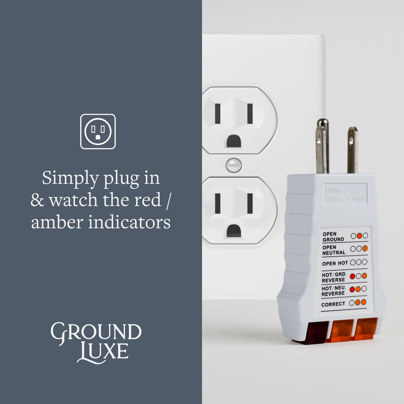 Outlet Tester for Grounding Products - Test Receptacles & Sockets for Proper Wiring - Simple Tool for Electrical Assessment