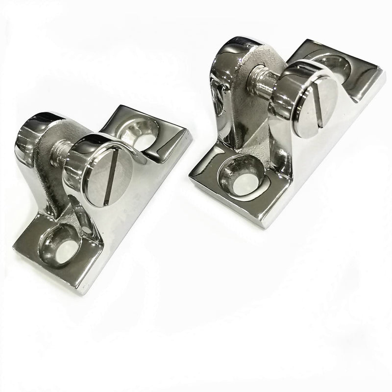 NRC&XRC Marine Grade 316 Stainless Steel Mirror Polished Marine Bimini Boat Top Side Mount Deck Hinge Fitting Hardware