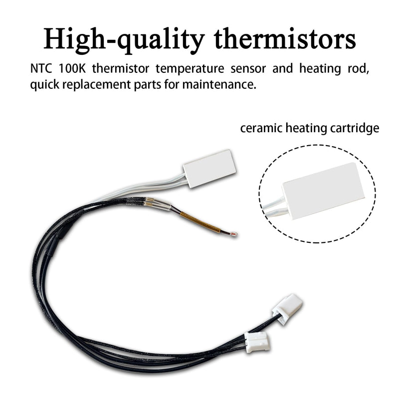 2PK Kobra X Hotend Heating Assembly Kit with Heater Cartridge & Thermistor | High-Temp Resistant, All-Metal Insulated Base Clip, Wear‑Resistant Stable Extrusion, Quick-Swap for Anycubic 3D Printer Parts 2PK
