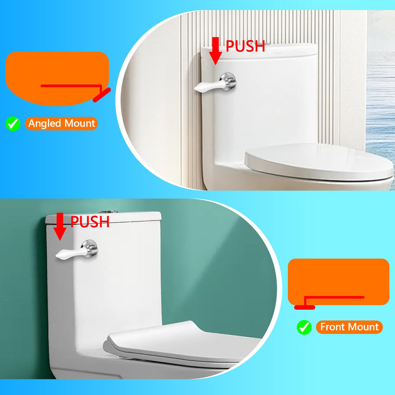 Boltigen Toilet Handle Replacement Kit, Front Mount Flush Handle for Toilet Tank, White Toilet Lever Replacement with Stainless Steel Flapper Chains, for Universal Toilets Flush Repair 1
