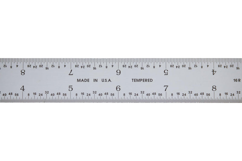 PEC Tools 12" Rigid Metal Rule, Designed for High-Accuracy Industrial Environments, Made in USA Carbon Steel-Rigid 12"