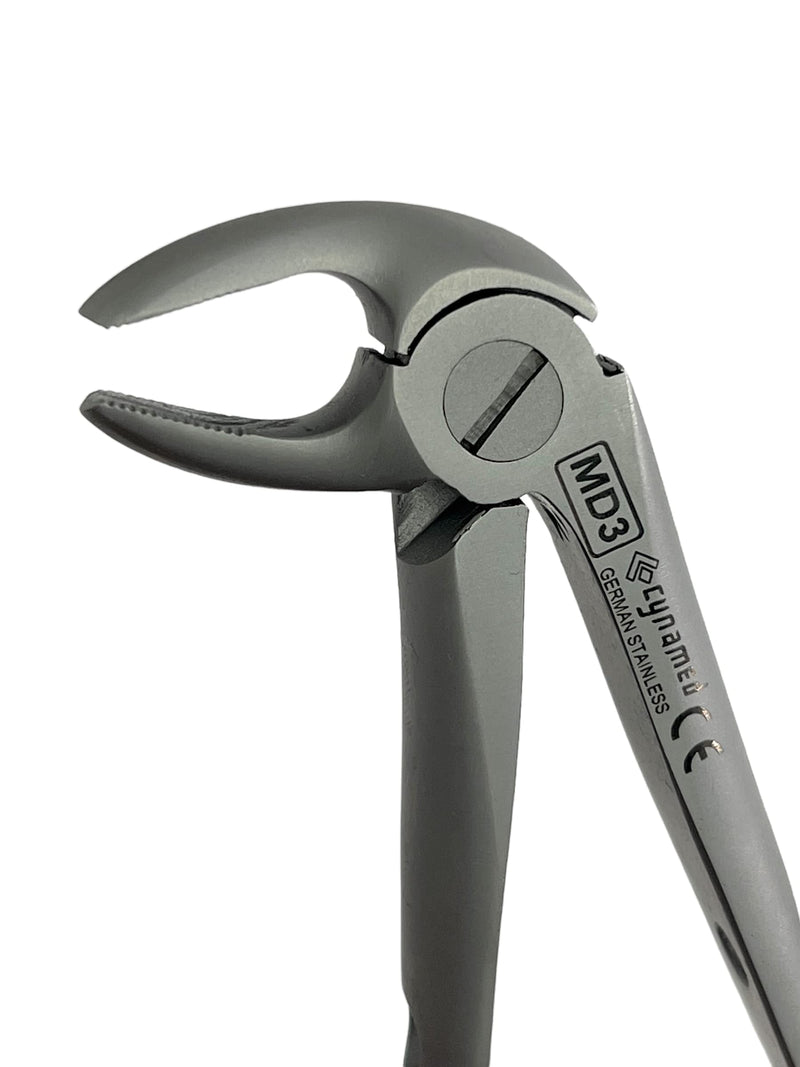 Dental Extracting Extraction Serrated Forceps Mead MD3, for Lower Bicuspid, Lower Cuspid, Lower Incisor, Lower Root, Premium Quality Gold Handle, Stainless Steel