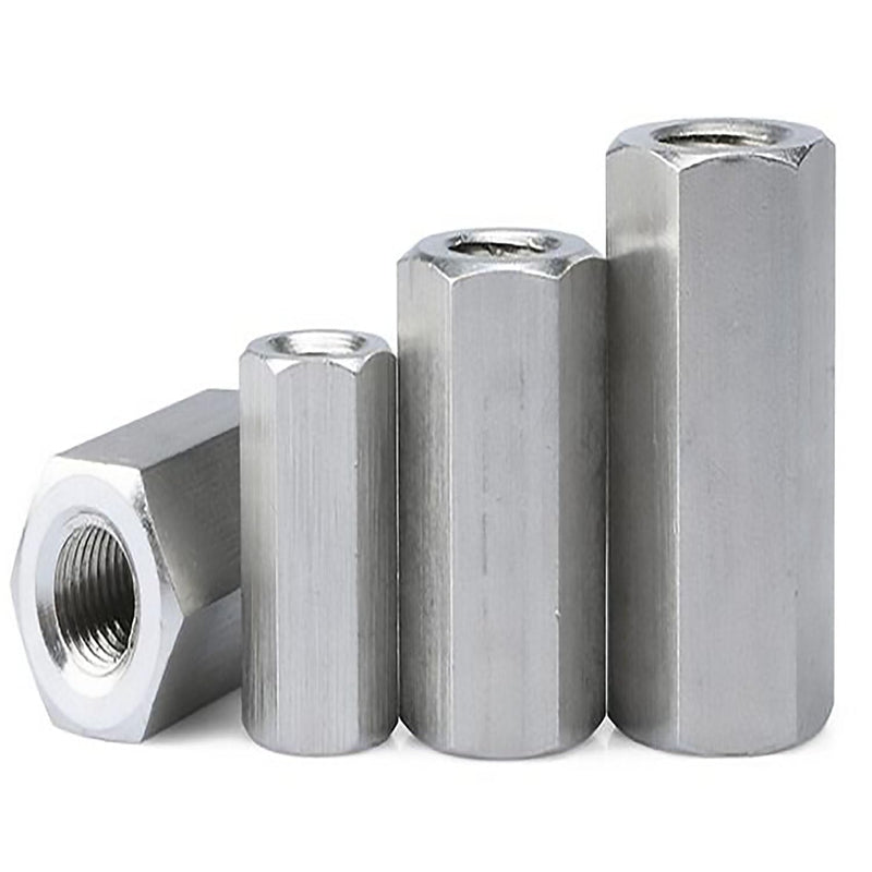 2PCS M8 X 1.25-Pitch 25mm Length 304 Stainless Steel Metric Hex Coupling Nut M8x25mm