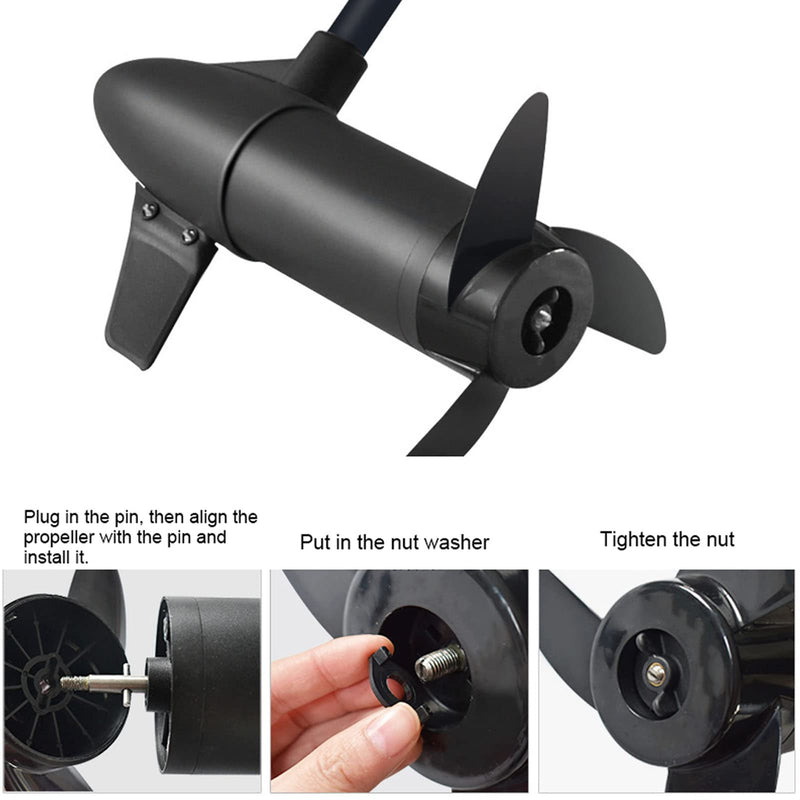 3 Blade Electric Trolling Motor Outboard Propeller Kit for 28lb 36lb 46lb Trolling Motors Accessories