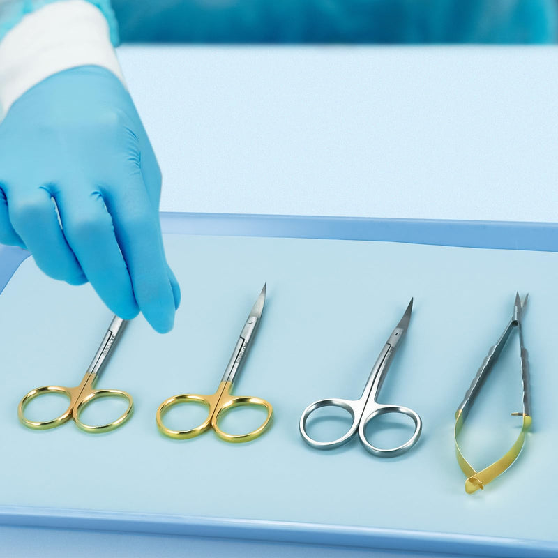 JMU Iris Micro Dissecting Scissors 4.5" Straight, Stainless Steel Surgical Gum Tissue Scissors with Gold Ring, for Trimming Gum Tissue During Dental Procedure 1