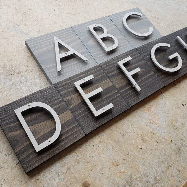 5 Inch Modern Plastic House Numbers and Letters with hardware included. Black and White Arrows, North South East West, Unit A B, No.- Dash, 1/2 (1/2, BLACK)