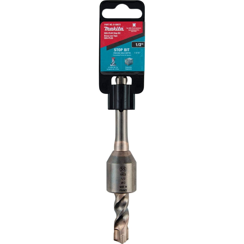 Makita B-68672 1/2" x 1-9/16" x 5" SDS-PLUS Stop Bit, 3-Cutter