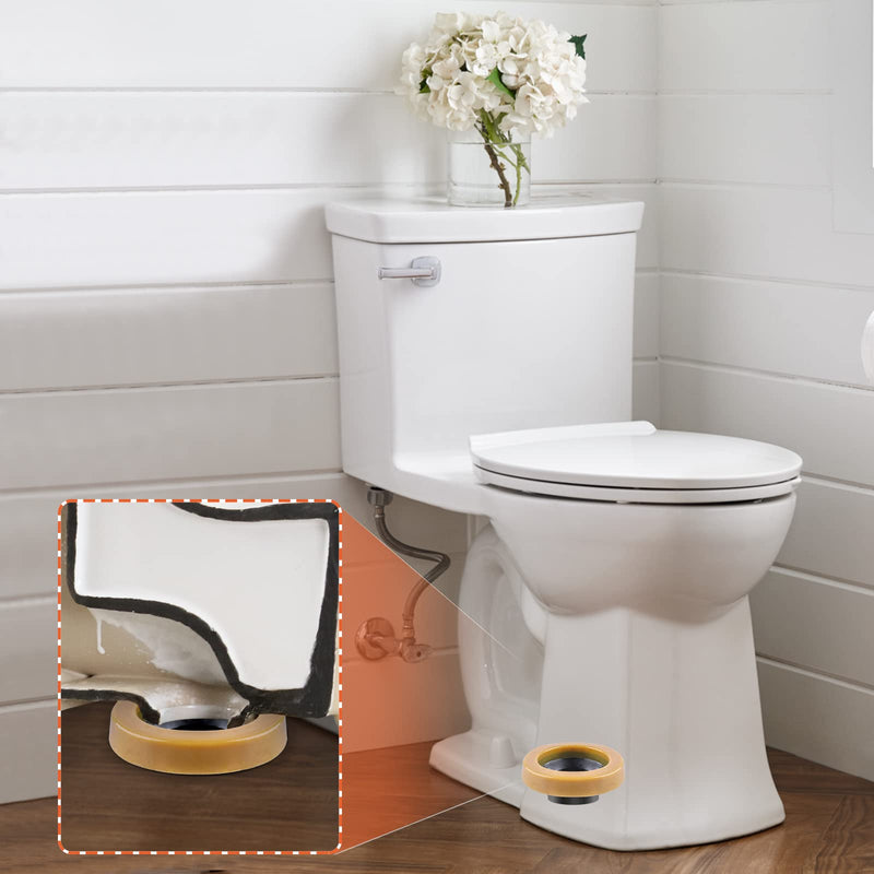 Toilet Wax Ring 2 Pack, Thick Toilet Bowl Wax Seal with Polyethylene Flange, Toilet Gasket Ring Fits 3-Inch or 4-Inch Waste Lines Toilet Wax Ring/ 2Pack