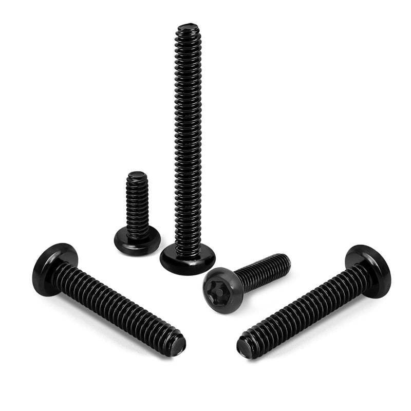 M6 x 12mm Button Head Torx Drive Machine Screws, Security Screws Anti Theft Tamper Proof, 304 Stainless Steel 18-8, Black Finish, 25 PCS M6 x 12mm