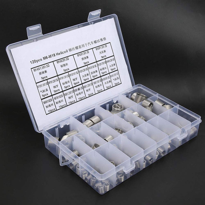 Thread Repair Tool, 300 Pcsset M6- Stainless Steel Metric Thread Repair Insert Kit Hardware Parts for Car Thread Repair, Tapping Inserts