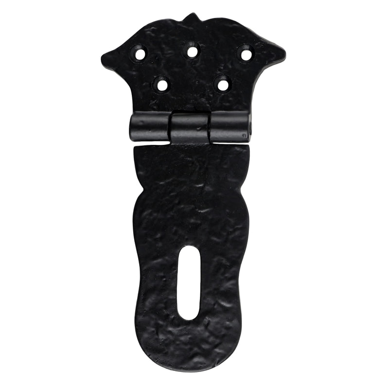 SKANDH 6" Iron Hasp and Staple - Antique Black Powder Coated
