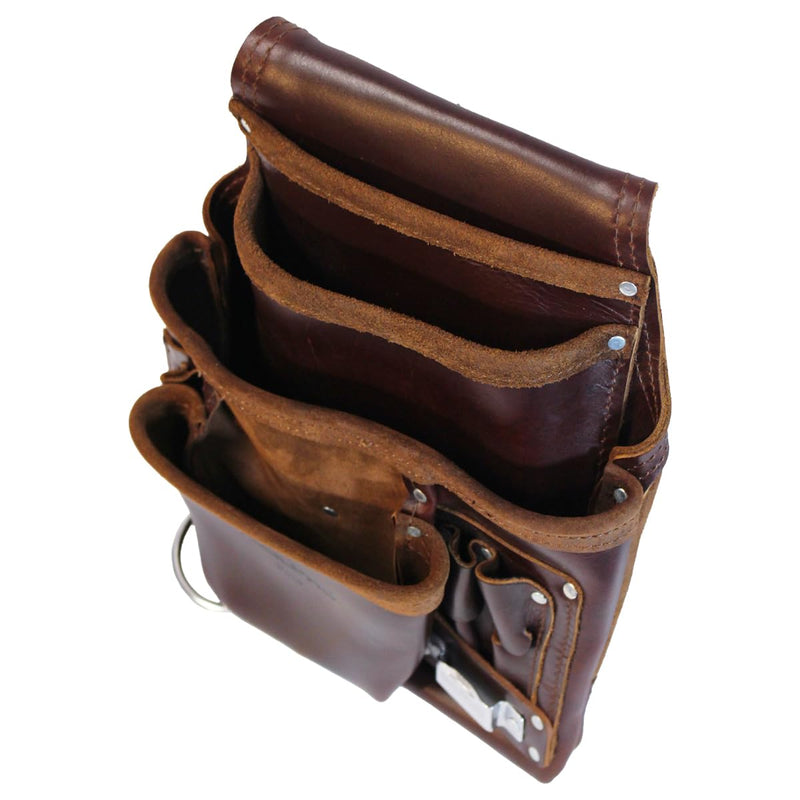 ToolPro Nail Pouch for Drywall Equipment, Screws, Hammers, Pliers – for Construction, Carpentry, Roofing, and DIY Projects 10-Pocket Oil-Tanned