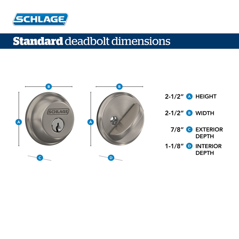 SCHLAGE FB50NVGEO716 Georgian Entry Deadbolt Lock, Aged Bronze Pack of 1