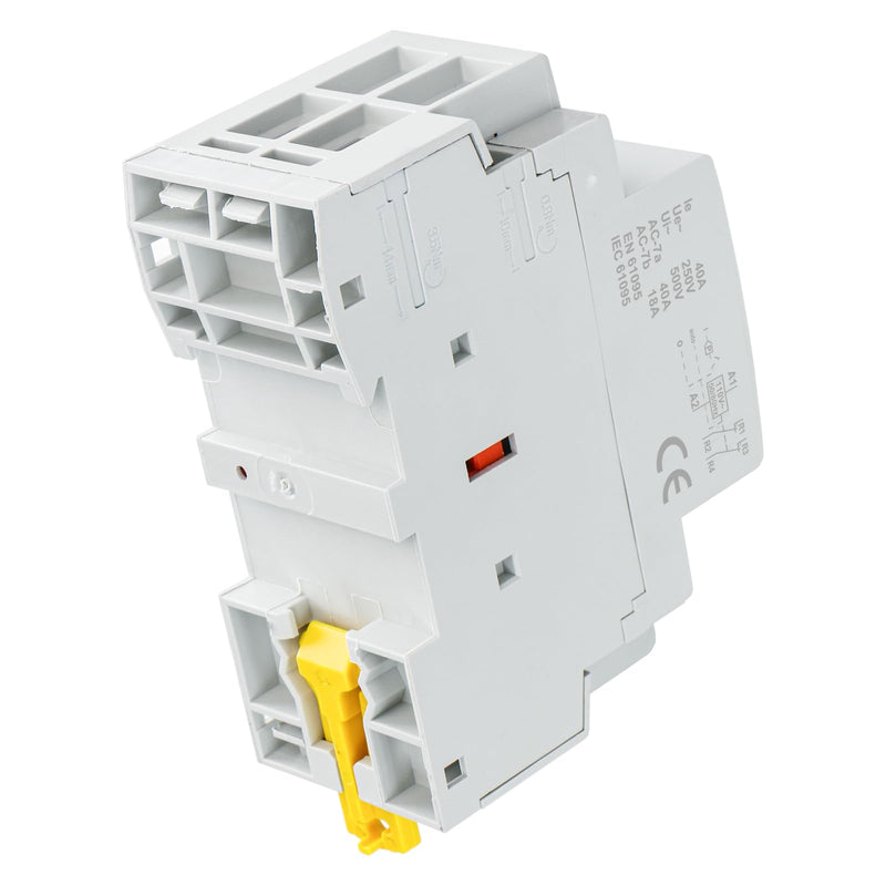 Baomain 110V AC 2-Pole Contactor, 40A 2NC Normally Closed, DIN Rail Mount - Manual & Automatic Switchable for HVAC, Motor, Pump, Lighting HC1-40M/02-110VAC 40 Amp. 110 VAC(Manual Control)