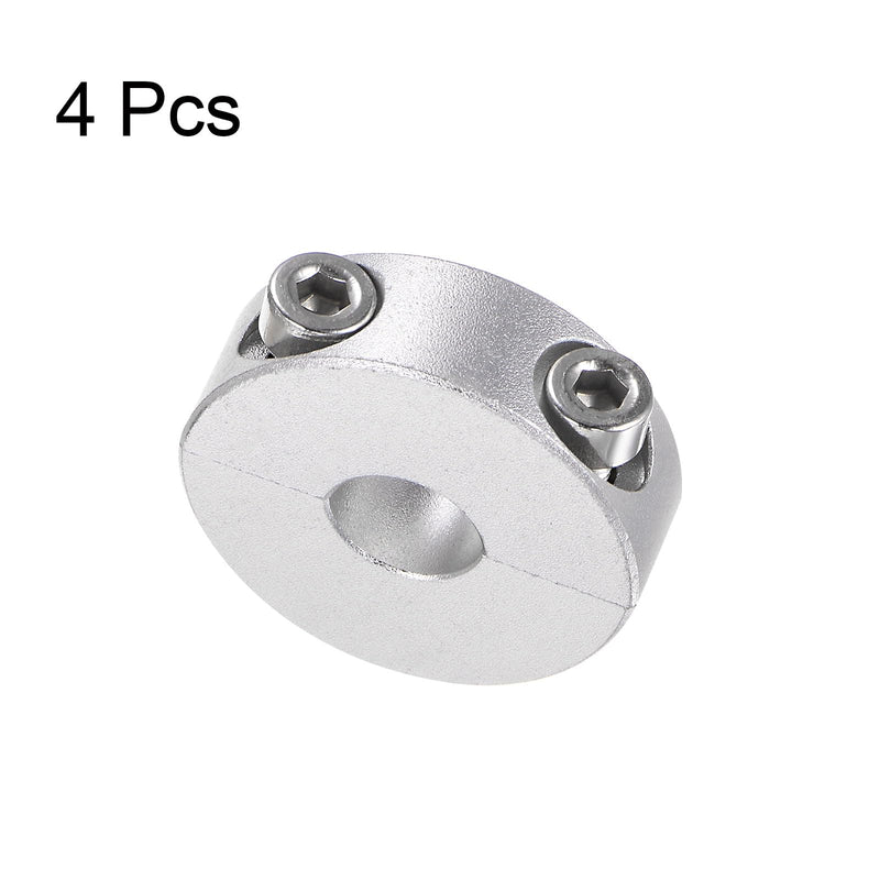 HARFINGTON 4pcs Double Split Shaft Collar for 10mm Shaft Set Screw Clamp-On Collars, 30mm OD, 10mm Width, for Stoppers, Position, Hold Timing Pulleys, Machine Tools, Industry, Anodization 10mm Bore