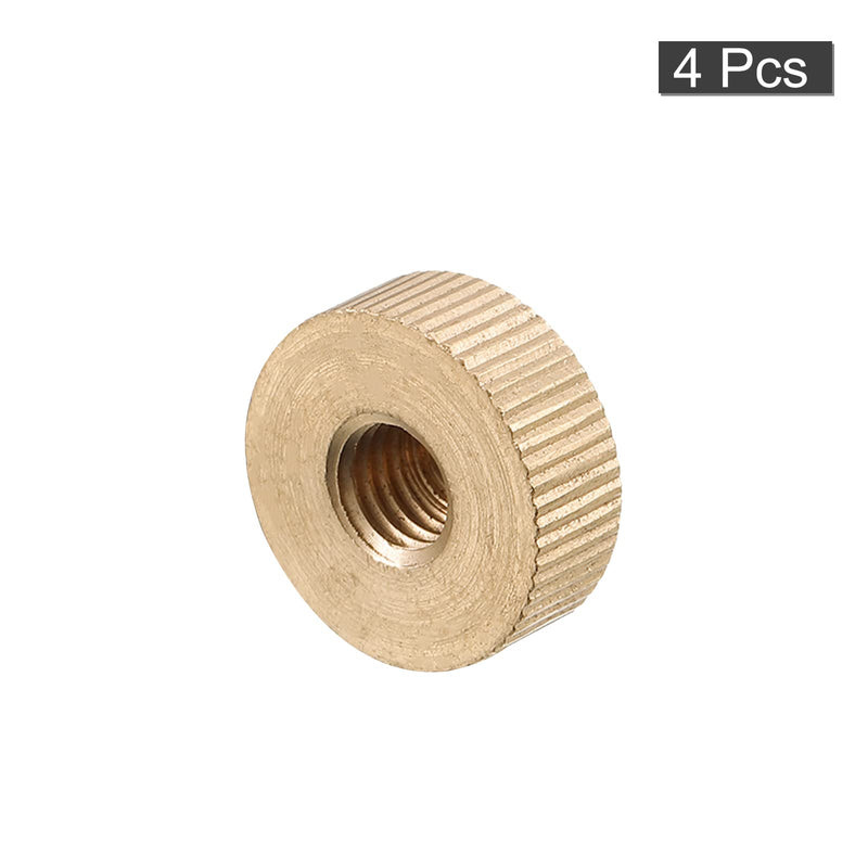 uxcell Knurled Thumb Nuts, 4pcs M8 x D20mm x H7mm Brass Knurled Nut Flat Head Blind Hole Lock Adjusting Nuts for 3D Printer Parts M8 x 20mm x 7mm 4