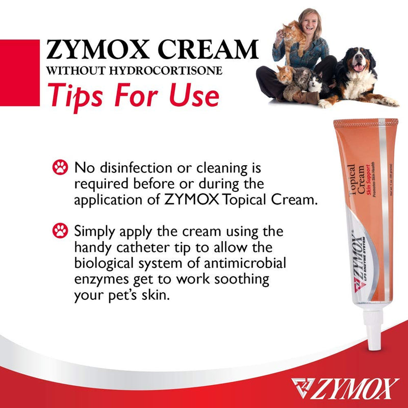 ZYMOX Veterinarian Strength Topical Cream for Dogs and Cats, 1oz - PawsPlanet Australia