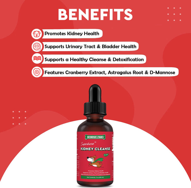 WONDER PAWS Kidney Cleanse Drops Plus Omega Max Fish Oil - for Dog's Skin and Joint Care, Kidney Health & Immune Support – Kidney Cleanse 2 Ounces - Omega Max 16 Ounces
