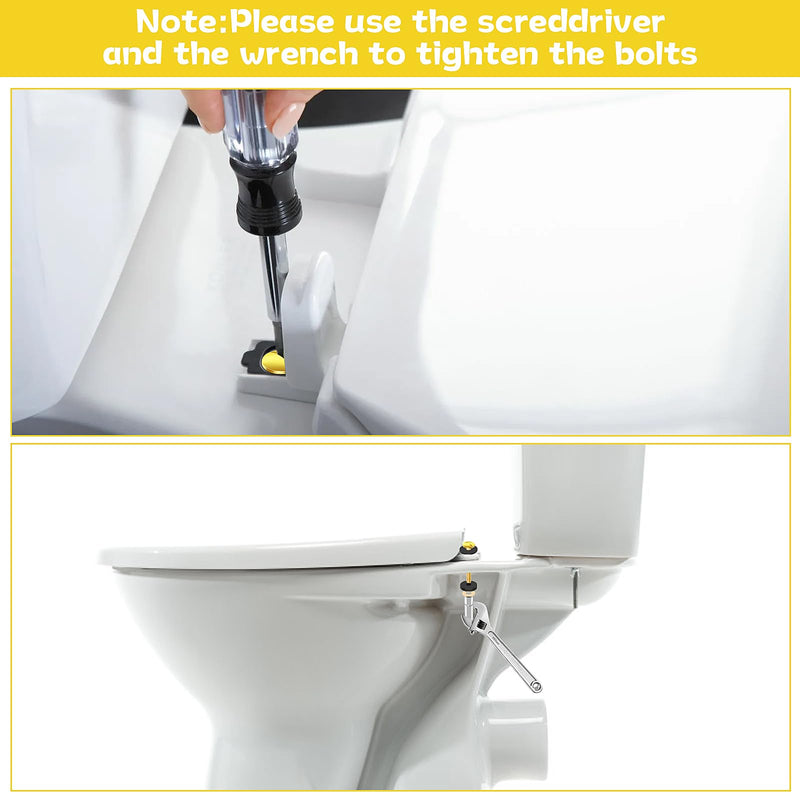 SelfTek 2Pcs Universal Toilet Seat Screws, Heavy Duty Toilet Seat Bolts Set with Extra Long Stainless Steel Downlock Nuts and Non-Slip Rubber Washers, Bathroom Toilet Seat Hardware, Easy to Instal Stainless Steel-2 Pack