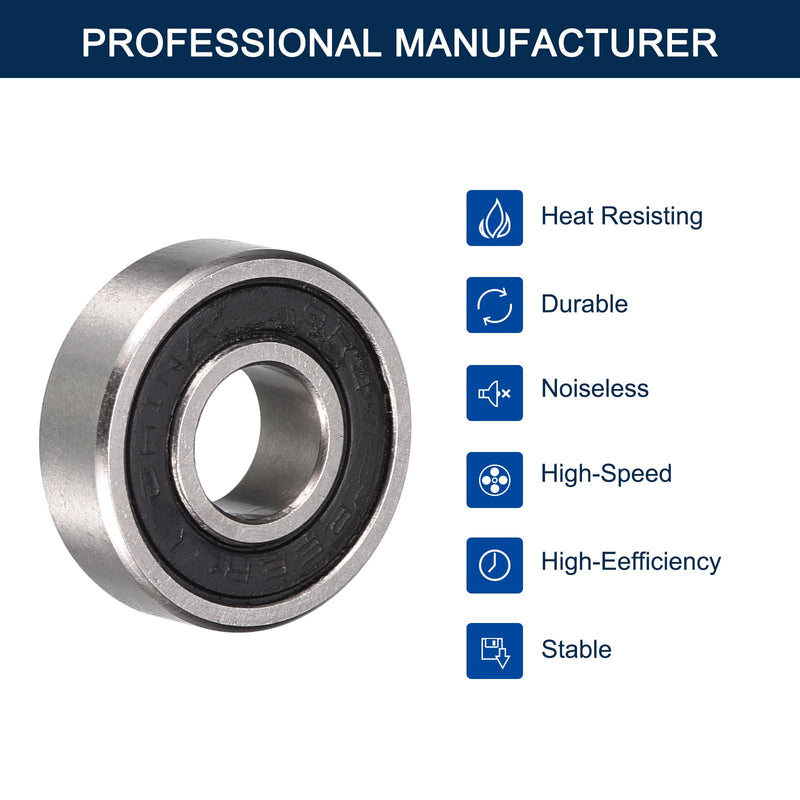 R4-2RS Deep Groove Ball Bearings, ID 1/4" x OD 5/8" x Width 9/32" Double Rubber Sealed Ball Bearing Pre-Lubricated Chrome Steel Z2 Lever 10pcs 10 R4-2RS 1/4"x5/8"x9/32"