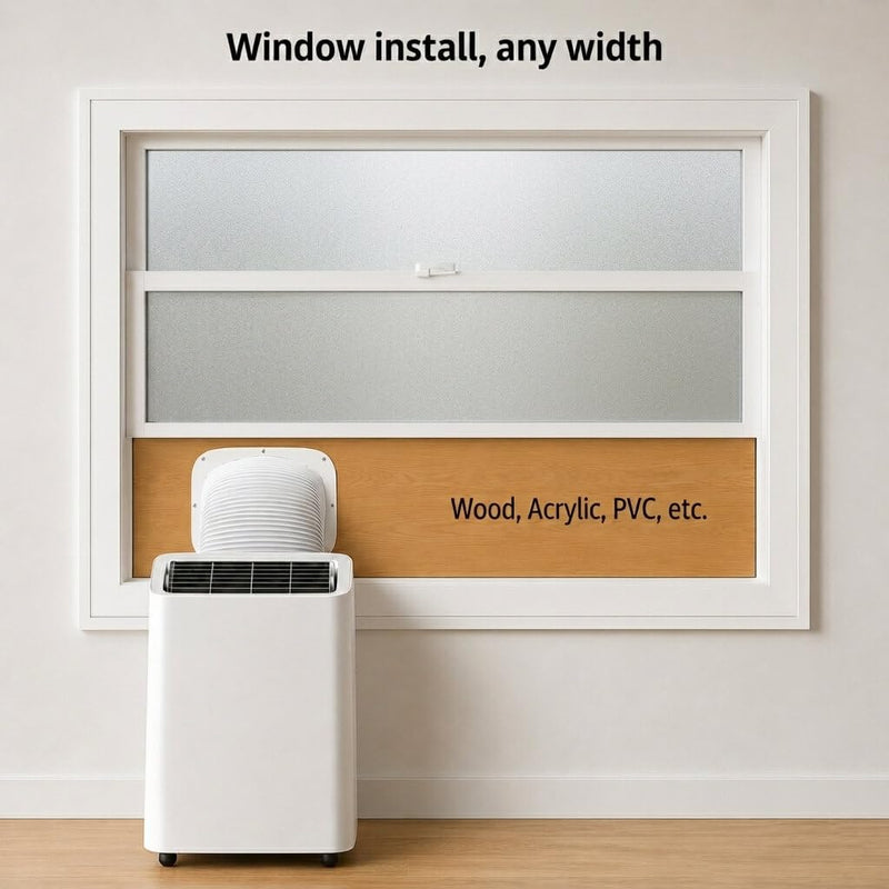 AC Exhaust Hose Adapter Plate for Windows & Sliding Doors for Midea Duo White