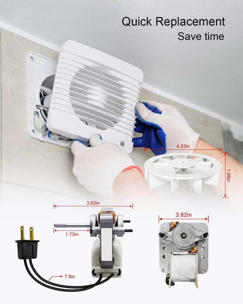 Bathroom Vent Exhaust Fan Motor Compatible with 659 662 663 668 678 688 50CFM 97012038 Exhaust Fan Motor, Replace S97012038 Electric Motors Kit with Ceiling Blower 120V 60HZ 3000RPM 0.29A