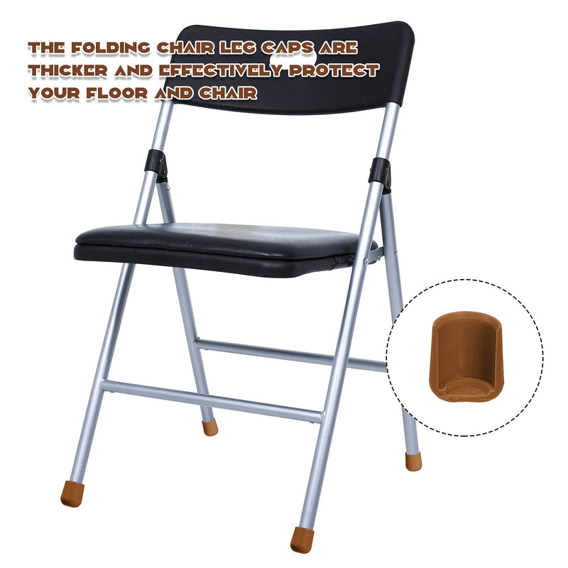 36 Pieces 7/8 Inch Folding Chair Leg Caps Heavy-Duty Plastic Chair End Caps Non-Marring Furniture Glides Round Hardwood Floor Protectors (Beige)