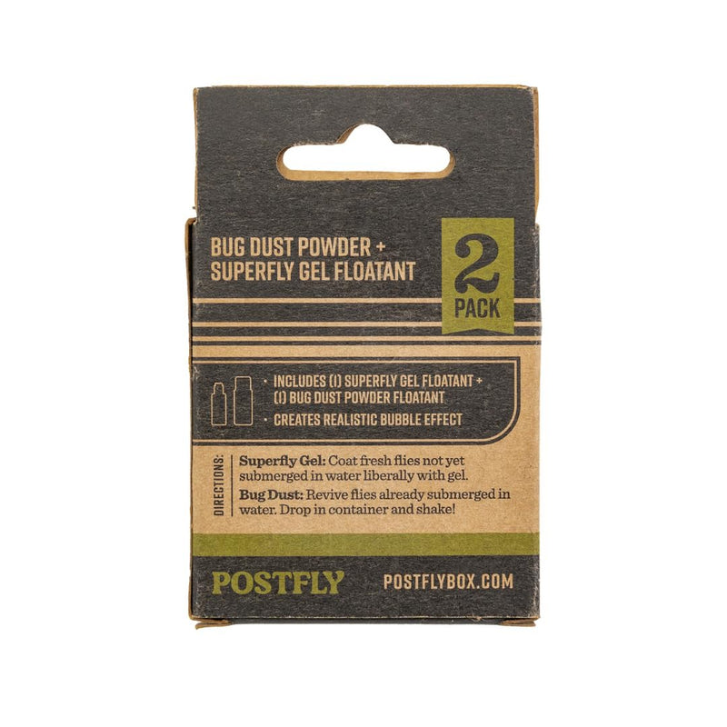 Postfly Fly Floatant Kit | Make Any Fly Float | Dry Shake and Gel | 2 Pack | Made in USA
