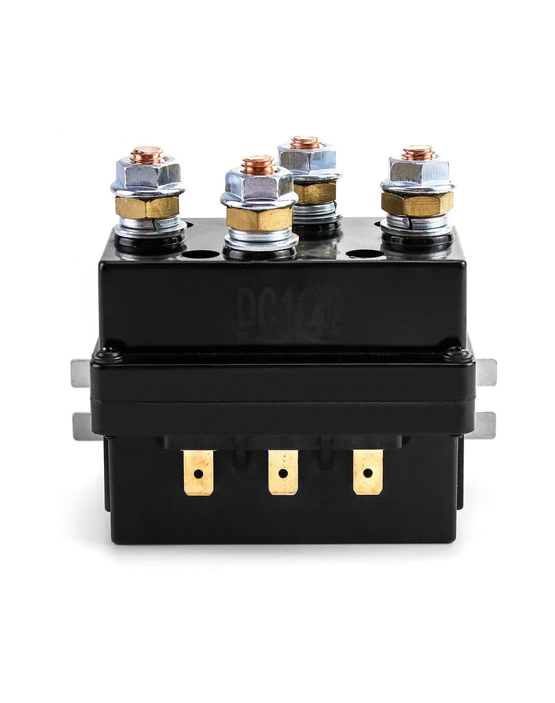 QWORK Solenoid Relay, 12V 500A Winch Relay Solenoid Replacement Contactor for 8000-15000lb ATV UT Winch Control