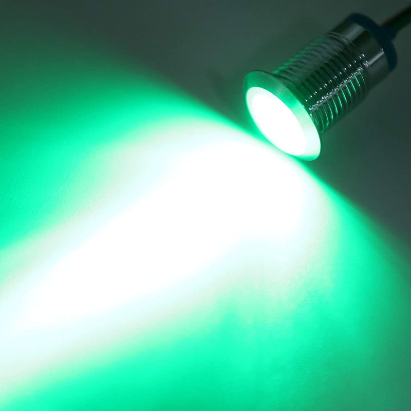 Hilitand 4 Sets Common Anode Round LEDs, 10mm Pre‑Wired Color LED Waterproof Indicator Light 12‑24V(Red and Green) Red and Green