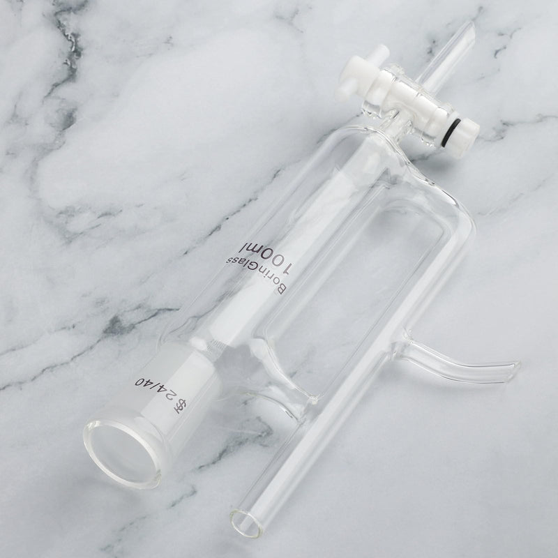 BorinGlass Water Oil Separator with 24/40 Joint, Borosilicate Glass Separation Funnel for Accurate Liquid Separation, 100 ml