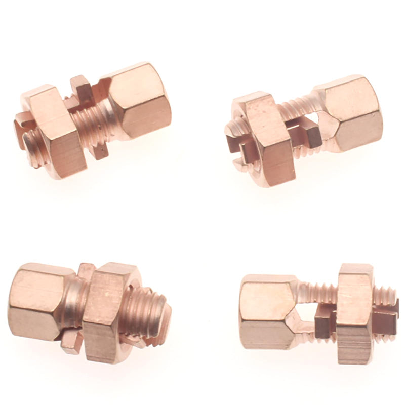 FDXGYH 4 Pack Grounding Split Bolt Connector Copper Grounding Clamps Bolt Connection Clamp for Completing Ground Bonding to Bare Wires TJ-16 TJ 16-4PCS