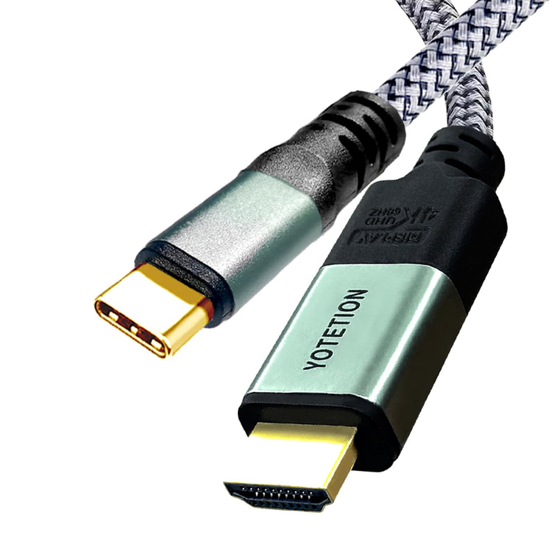 30FT USB-C to HDMI-A Braided Cable, 4K@60Hz, Suitable for Home Office [Compatible with MacBook Pro/Air, iPhone 15 Pro/Max, Galaxy S8-S23, Surface Book 2, XPS with Thunderbolt 3/4] 30FT