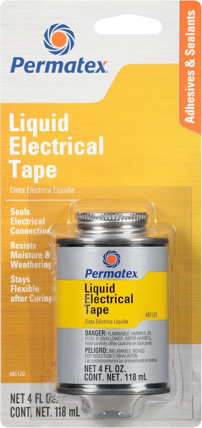 Permatex 85120 Liquid Electrical Tape, 4 oz , Black 4 Ounce