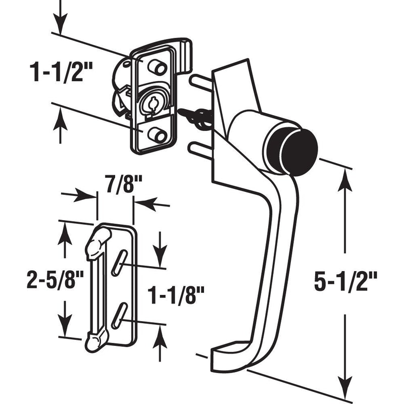 Prime-Line K 5082 Black Push Button Latch with 1-1/2 In. Hole Center (1 Set)