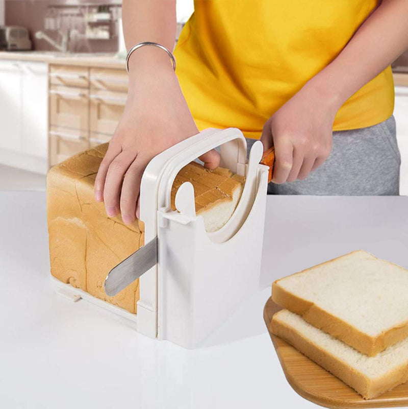 Bread slicer Foldable bread slicer with 5 different thickness molds, suitable for homemade bread bagel bread sandwich