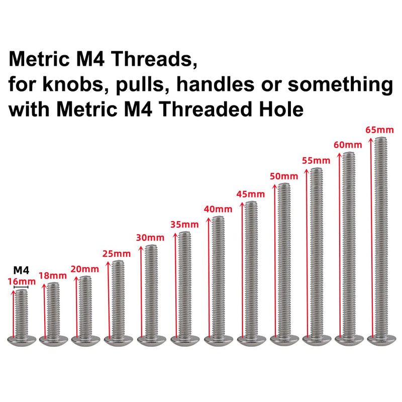 40-Pack Metric M4 x 35mm Machine Screws for Cabinet Drawer Knob Pull Handle, 304 Stainless Steel, Truss Head Bolts, Phillips Drive M4 x 35mm (40pcs)