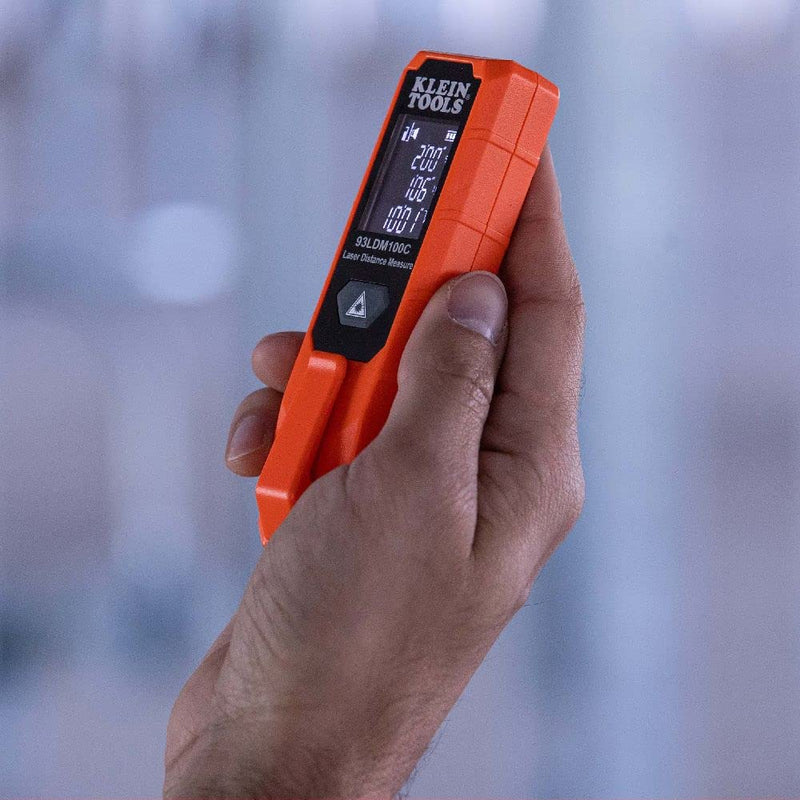 Klein Tools 93LDM100C Compact Laser Distance Measure, 100 Feet, Measures in Feet, Inches, Meters 100-Foot