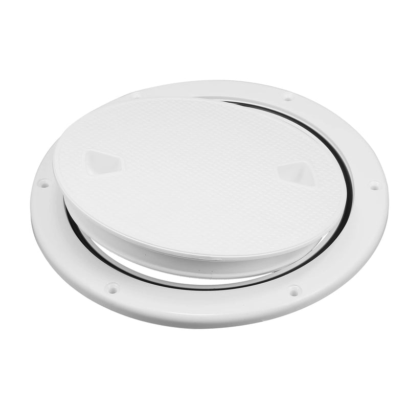 X AUTOHAUX 8" White Circular Non Slip ABS Inspection Hatch Deck Plate with Detachable Cover