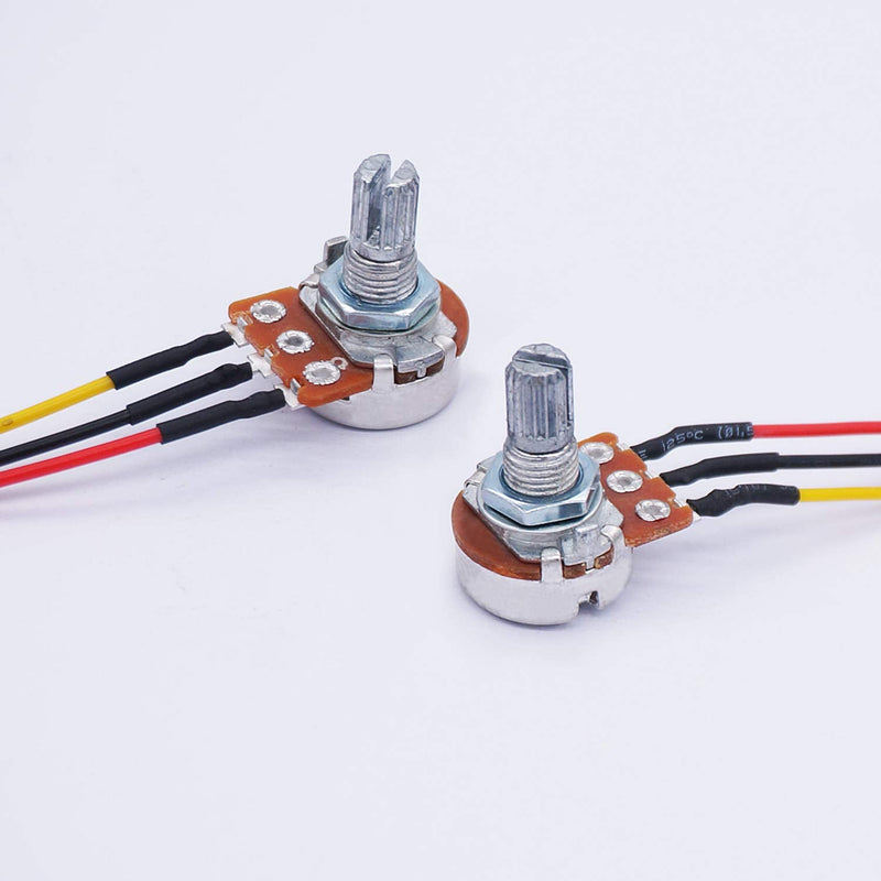 TWTADE 3PCS 10K Ohm Linear Taper Adjustable Rotary Potentiometer Change Resistance WH148 B10K 3 Pin with XH2.54-3P Connector Wire Cable + Black Knob Cover Cap 148-10kBK