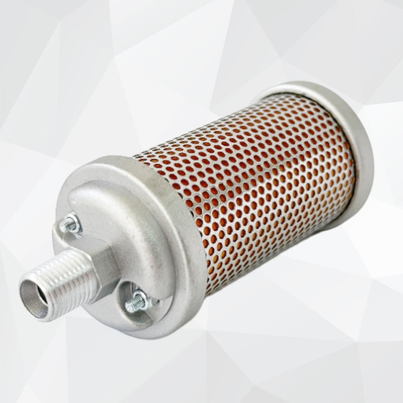 M02 Air Compressor Muffler 1/4" NPT Male, Air Exhaust Silencer for Compressor Dryer Compressed Air Equipment and Systems, Single Chamber 145 PSI