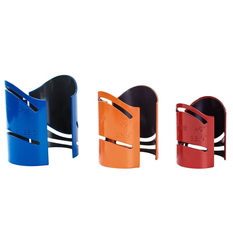 3 Piece Metal Cutting Guide Kit,Pipe Saddle Template Sizes Include: 1-7/8", 2-3/8", 2-7/8" Pipe Cutting Guide Set Cuts at 45°, 90°, 22.5° and Saddle Cut,Steel
