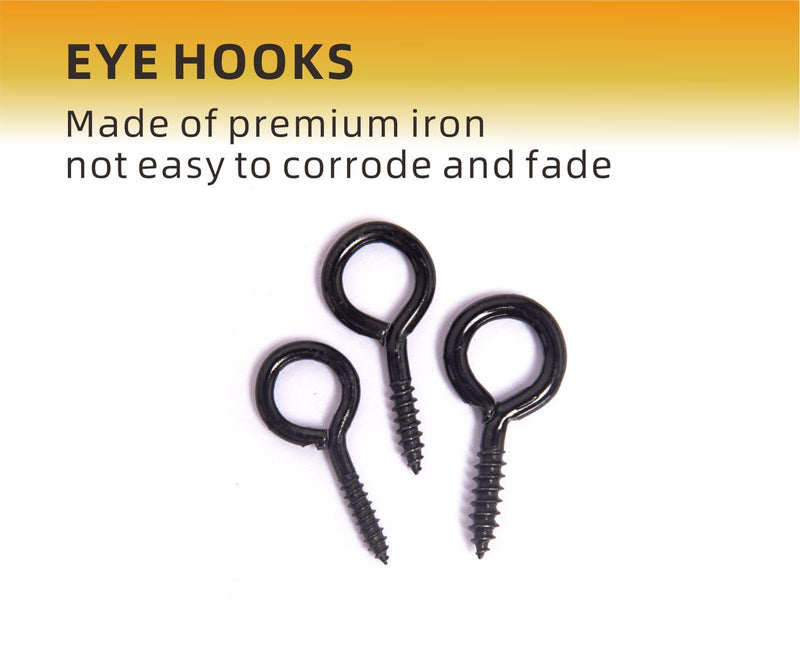Mariyandh 240PCS Eye Hooks Screw Metal 0.67 Inches-1.1 Inches Small Eyelet Screws for Wood (0#-5#) I Hooks Black+4pcs Drill Bit(1.0,1.5,2,2.5) Black 0#-5#