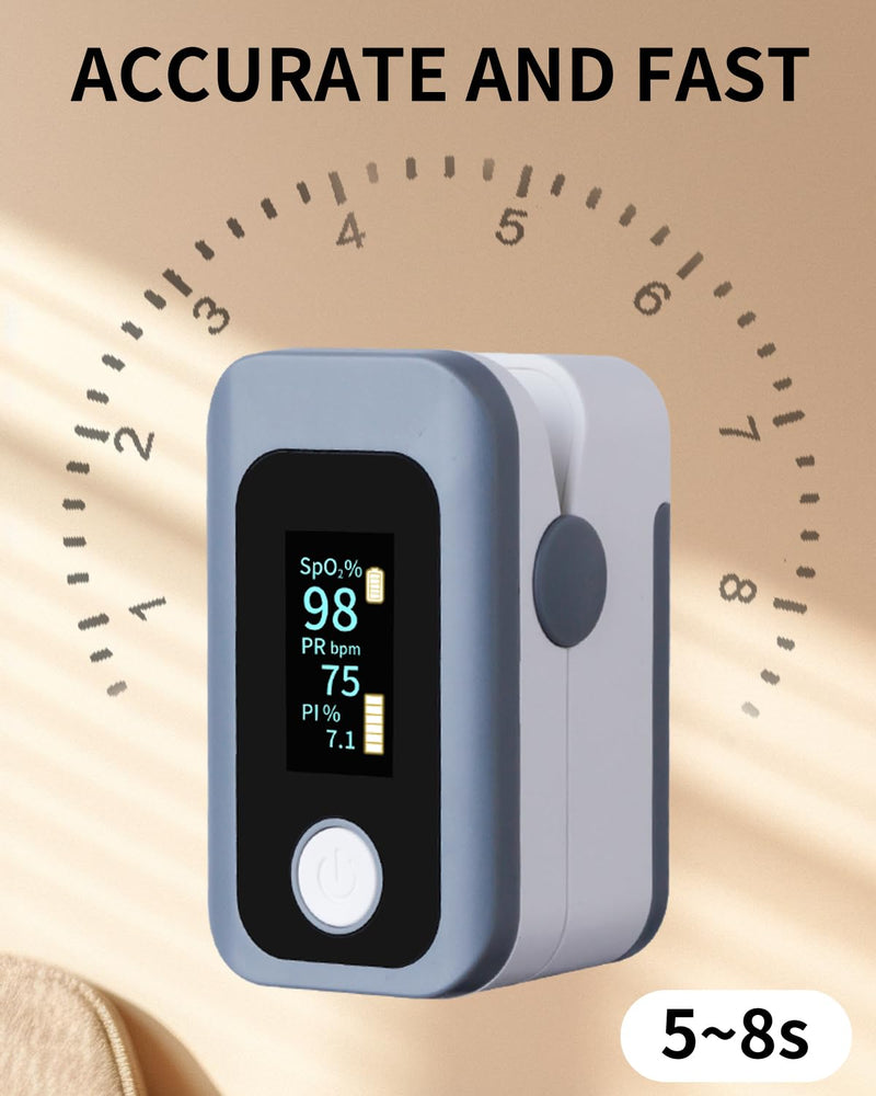 Pulse Oximeter Oxygen Monitor Fingertip Blood Oxygen Monitor Pulse Ox with OLED Display for SpO2,Heart Rate,PI