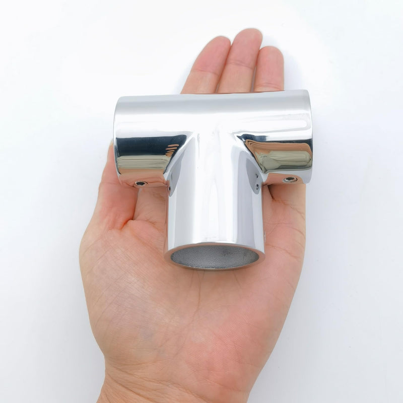 Marine Grade Heavy Dudy 11/4IN Pipe Hand Rail Tee 316 SS Mirror Polished Hand Rail Fitting-90 Degree 11/4IN3 Way Corner Elbo