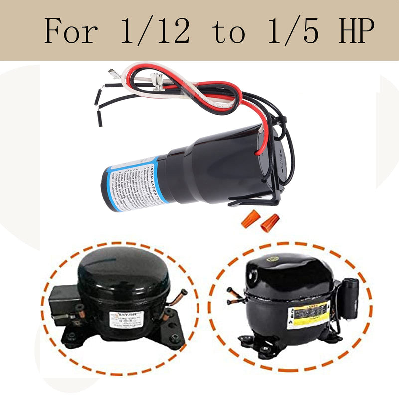 RCO810 3 n' 1 Start Hard Start Kit Compatible with Supco Refrigerator Freezers Relay Capacitor Overload 1/12-1/5 HP 110-125VAC Replaces TJ90RCO810 AP4503019 ERP810 HS8 HS810 RC100