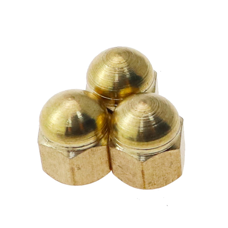 50PCS M4 Hexagon Cap Nuts Round Cap Nut Decorative Nut Brass One Piece Cover for Machinery Plumbing Electrical Furniture