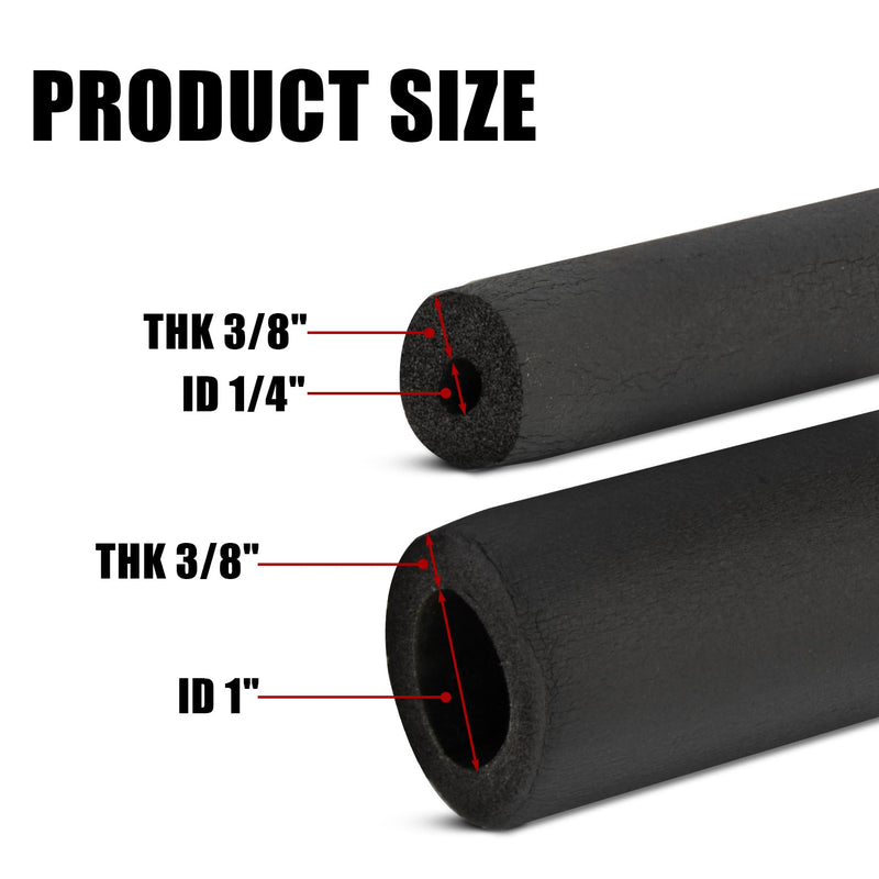 Pipe Insulation Foam Tube - Foam Pipe Insulation for Pipe Freeze Protection and Sharp Edge Protection 1" ID x 3/8" THK x 6FT 1"ID x 3/8"THK-6FT