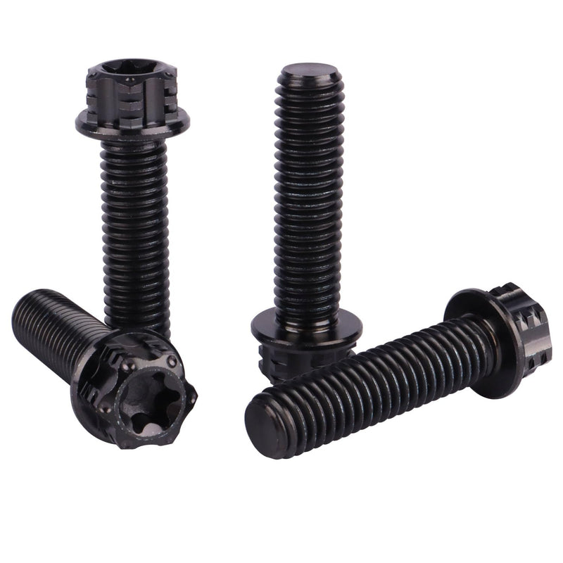 4Pcs Titanium Bolt Flange Torx Head M8 M10 x 20 25 30mm Screw Bolt for Motorcycle Car Modifications (Black, M8x30mm) Black M8x30mm Pitch 1.25