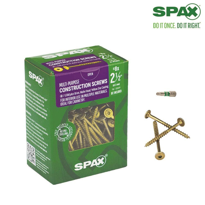 SPAX 4281020400604 lag-Screws, 8 x 2-1/2" (1 lb.), Yellow